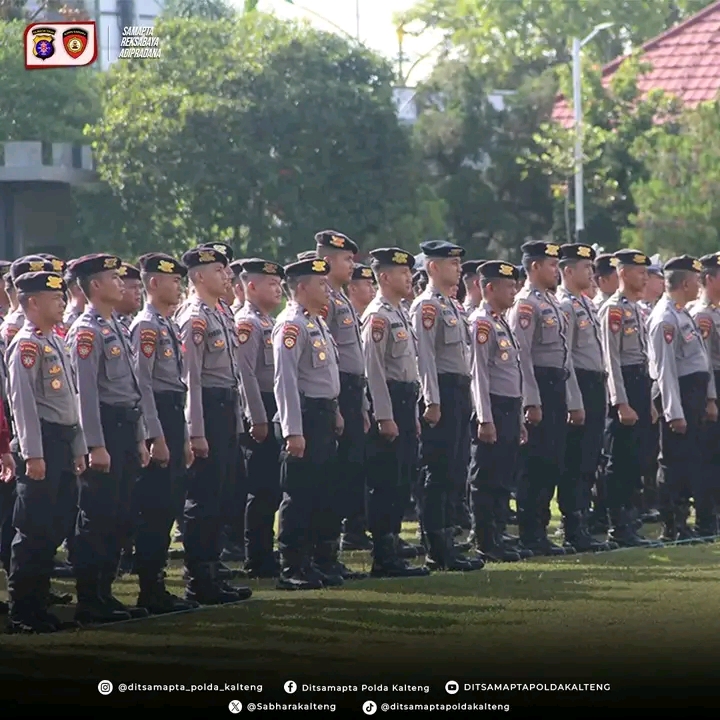 Siap Amankan Pilkada 2024, Ditsamapta Polda Kalteng Ikuti Gelar Pasukan Operasi Mantap Praja