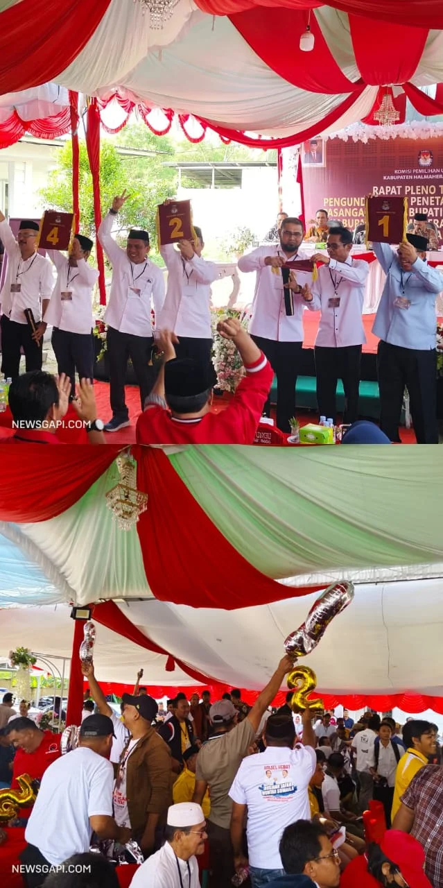 KPU Halsel Gelar Pengundian Nomor Urut Paslon Pilkada 2024/Halmahera Selatan.Info 86News.com.23/09/2024