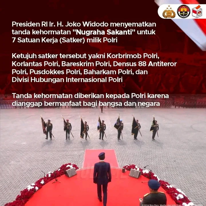 Mengenal Nugraha Saka Yang Disematkan Presiden Untuk 7 Satker Polri
