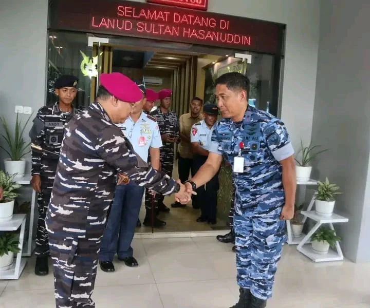 Danlanud Sultan Hasanuddin Terima Kunjungan Danlantamal VI Makassar
