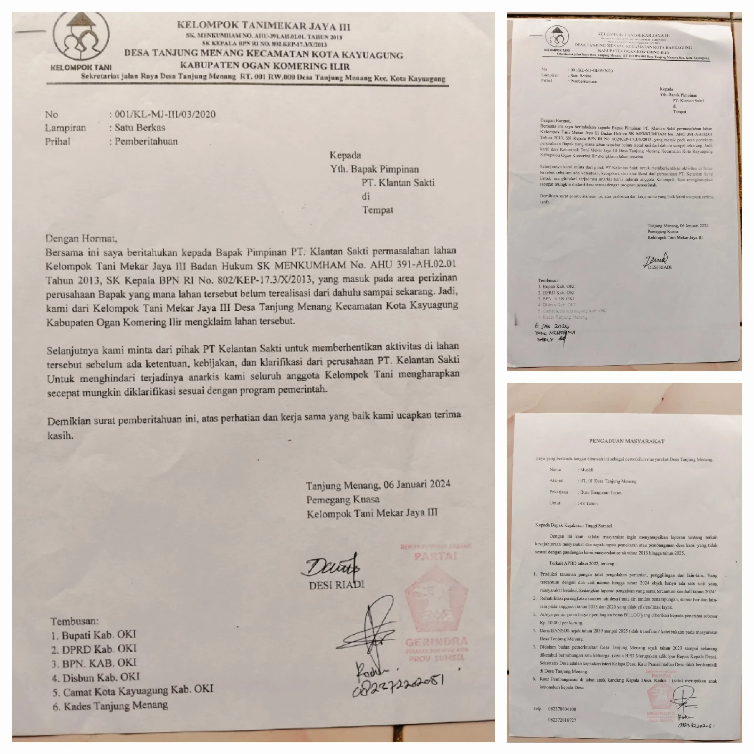 JERIT SUARA MASYARAKAT DESA TANJUNG MENANG-OKI.TERIAK BERDEMO MEMOHON KEPADA PERTINGGI PENEGAK HUKUM MINTA KEADILAN SEADIL ADILNYA.