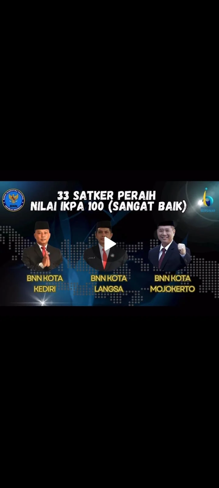 BNN Kota Langsa Raih Penghargaan dari BNN RI, ini prestasinya.