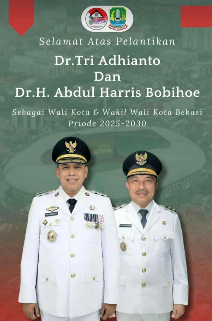 selamat atas Pelantikan walikota dan wakil walikota Bekasi 2025/2030 saat ini ;
