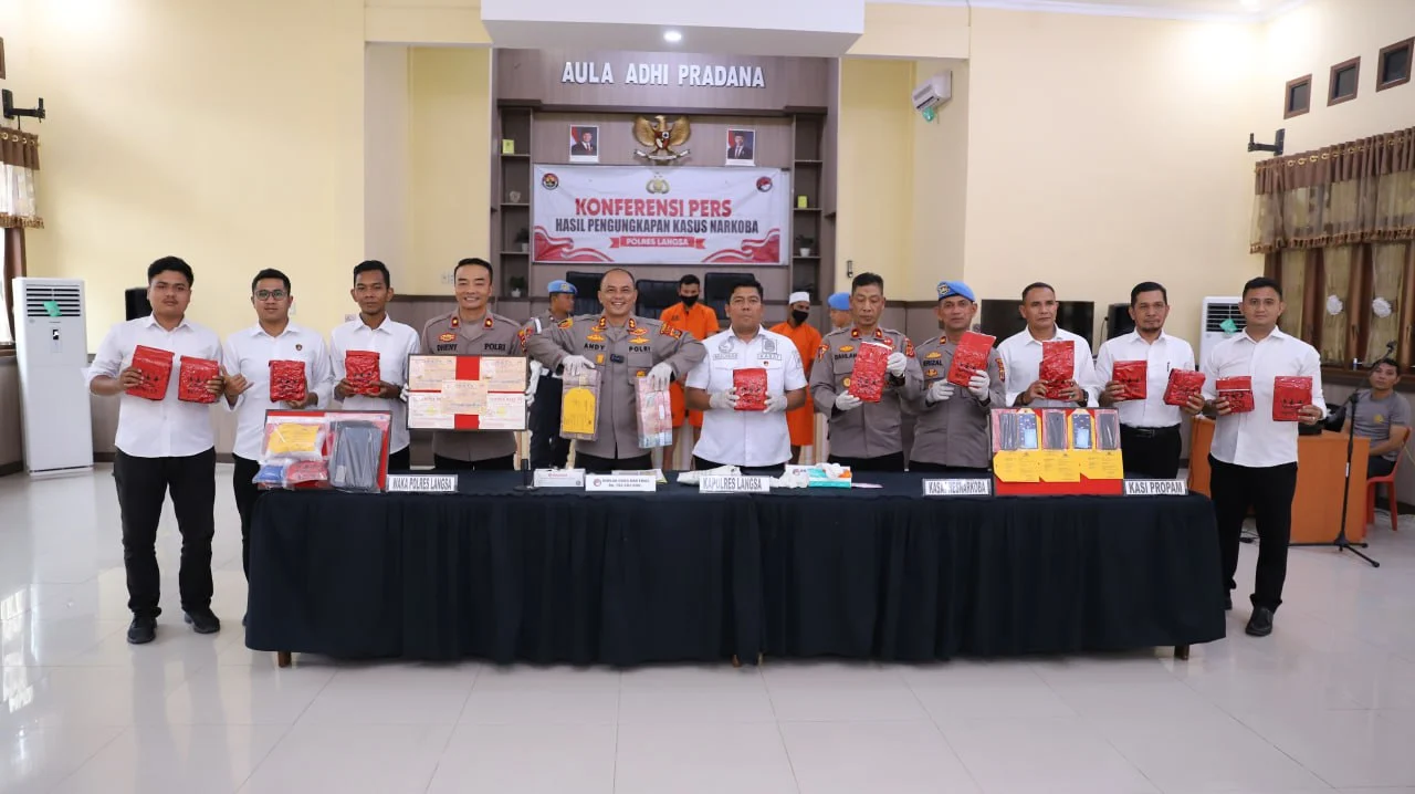Kapolres Langsa sita12,5 kg sabu dan uang tunai 744 juta Langsa –