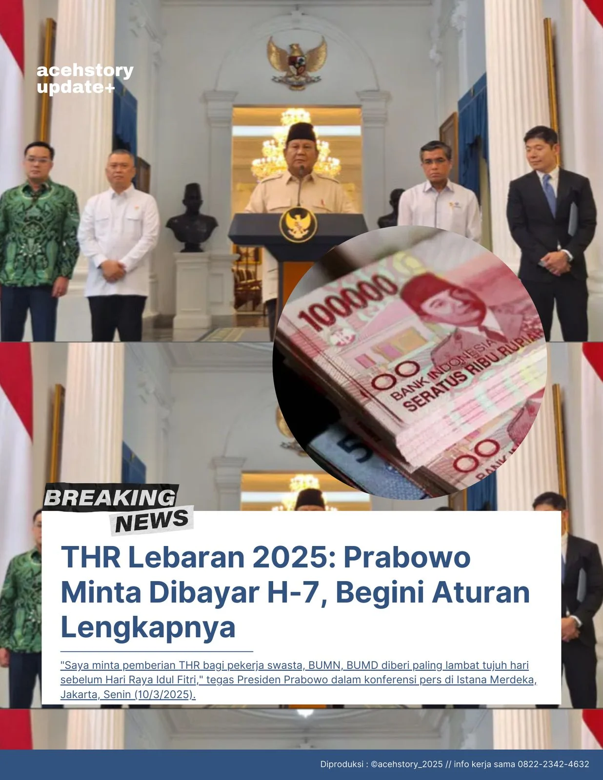 THR Lebaran 2025: Prabowo Minta Dibayar H-7, Begini Aturan Lengkapnya