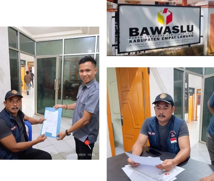 kades desa TALANG BENTENG dan ketua BPD desa BATU JUNGUL dilaporkan ke BAWASLU empat lawang