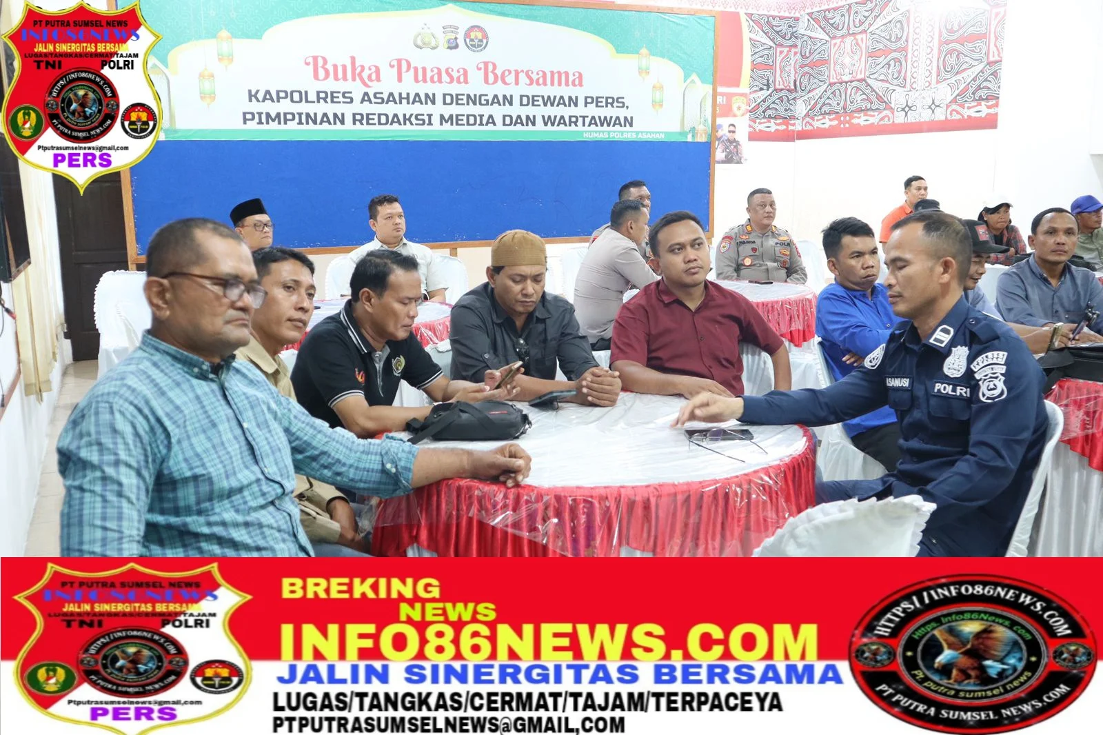Polres Asahan, Dewan Pers, Pimpinan Redaksi, dan Wartawan Kab. Asahan Mengikuti zoom Terpusat Buka Puasa Bersama yang di Gelar Polri