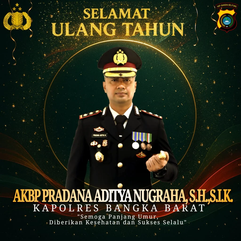 Redaksi, Media online & Cetak info86newa.com Mengucapkan Selamat Ulang Tahun Kepada Kapolres Bangka Barat.