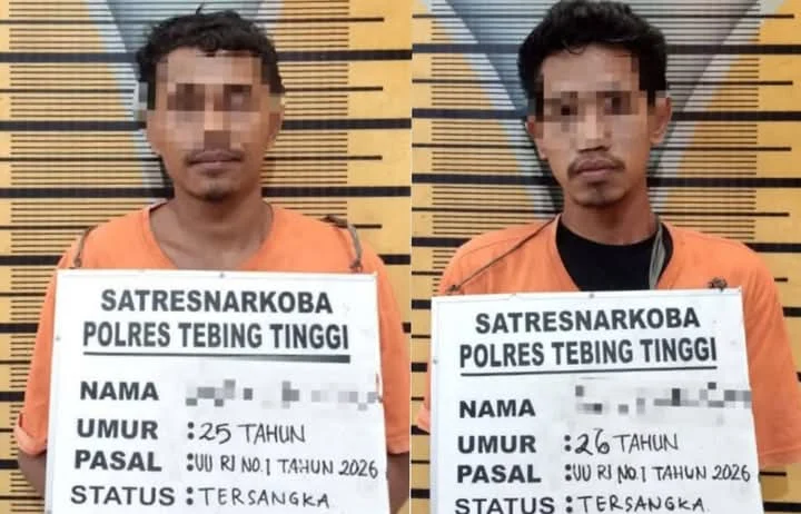 Edarkan Sabu, Dua Warga Simalungun Ditangkap Sat Resnarkoba Polres Tebing Tinggi
