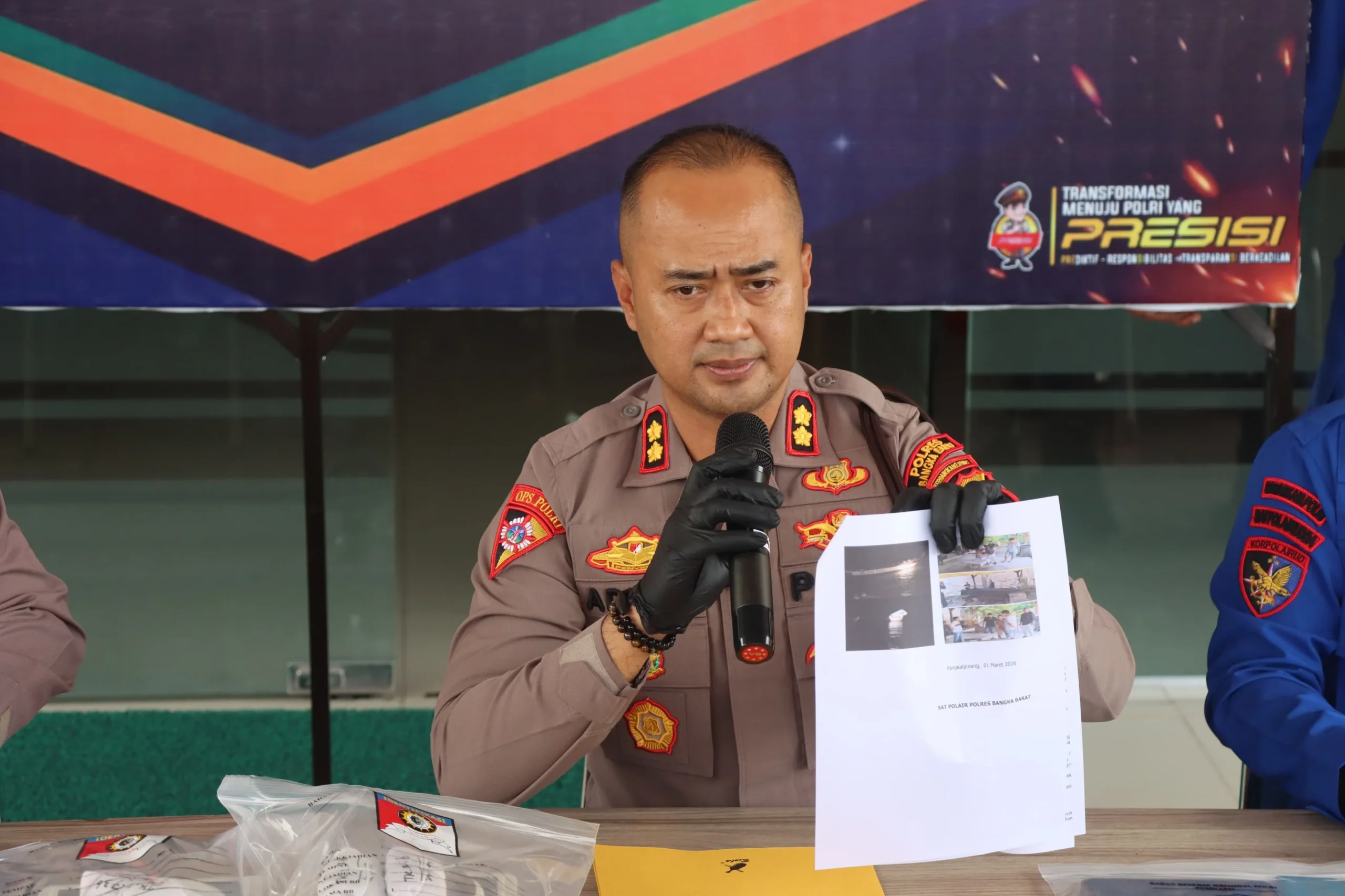 Kapolres Bangka Barat Tetapkan 5 Tersangka Penyelundupan 11,2 Ton Pasir Timah ke Malaysia