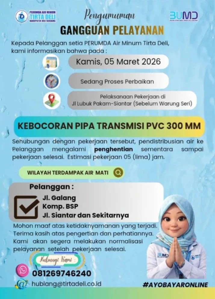 Pelanggan Air Bersih PDAM Tirta Deli Lubuk Pakam Mengeluh Sudah 3 Hari Air Padam Tidak Mengalir