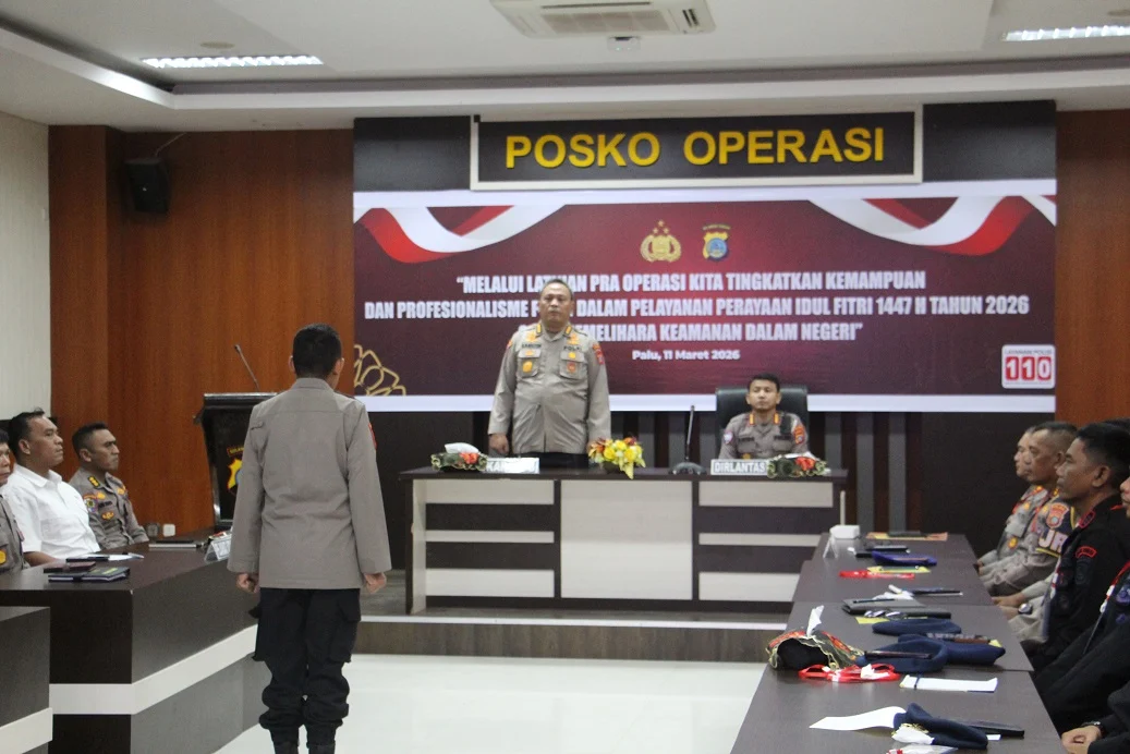 *Polda Sulteng Gelar Latpraops Ketupat Tinombala 2026, Siapkan Pengamanan Idul Fitri Selama 13 Hari*