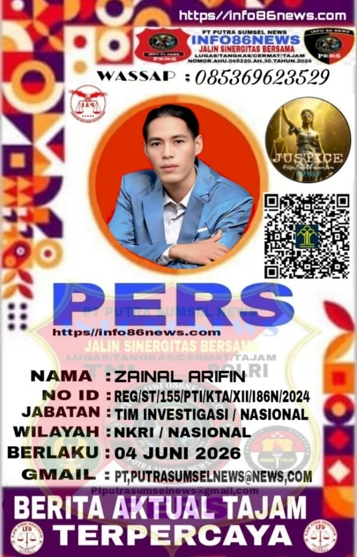Team investigasi Nasional info86News Dpc kabupaten musi rawas Bpk zainal Arifin Serta Keluarga Besar mengucapkan selamat Hari Raya Idul Fitri 1447 H / 2026 M*
