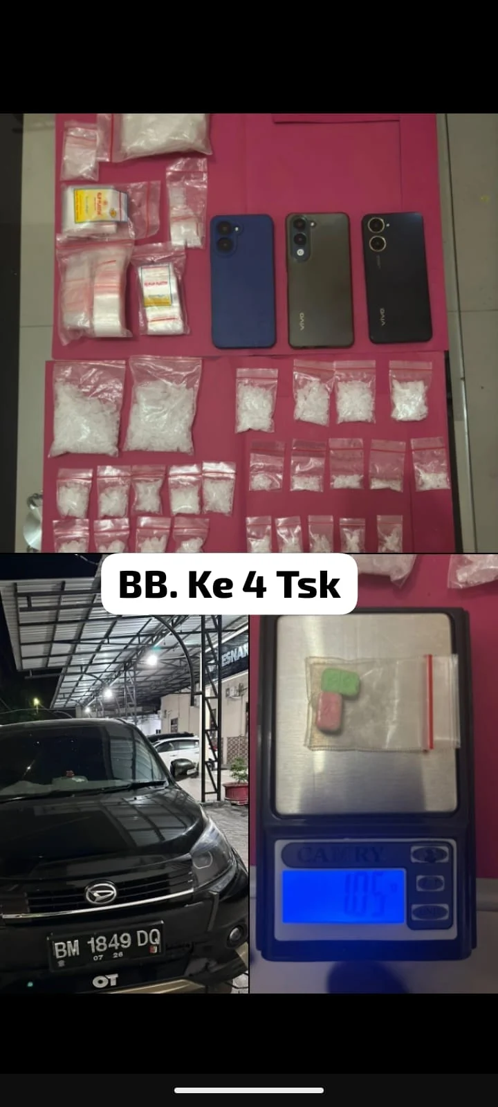 Polres Batu Bara Ungkap Kasus Peredaran Narkotika, Empat Tersangka Diamankan dengan Barang Bukti Hampir 200 Gram Sabu