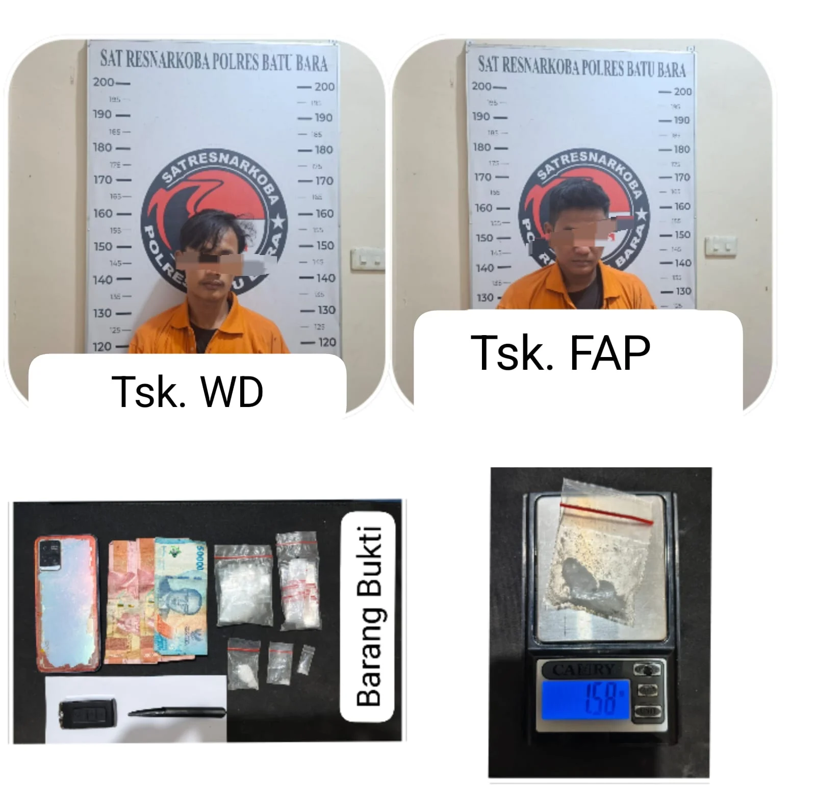 Polres Batu Bara Ungkap Dua Kasus Narkotika Jenis Sabu dalam Satu Malam