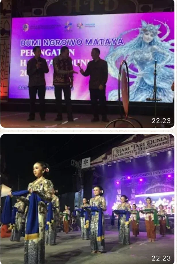 Parade Sendratari “Bantening Katresnan” Semarakkan Hari Tari Dunia di Titik Nol Tulung agung