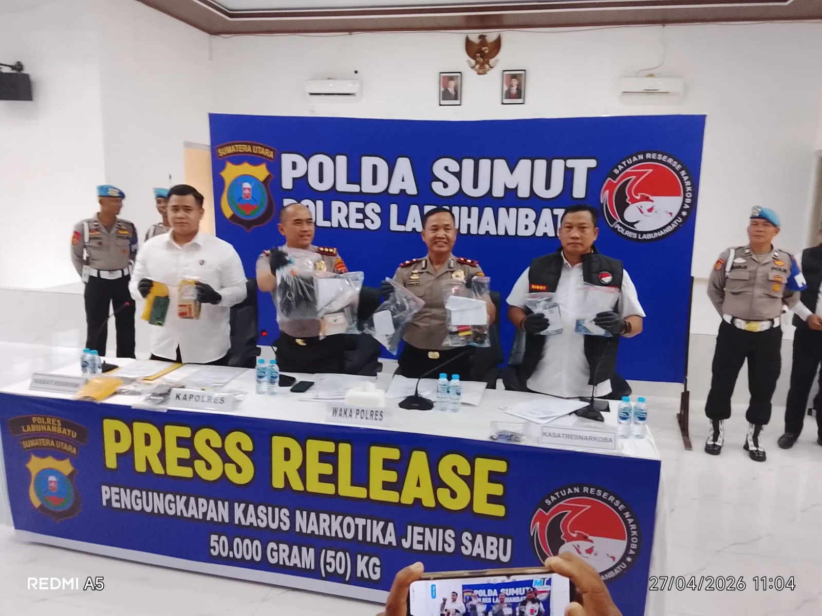Realis Pers , Bukti Nyata Dedikasi Dan komitmen Berantas Narkoba Polres Labuhanbatu Amankan 50 Kg Sabu..