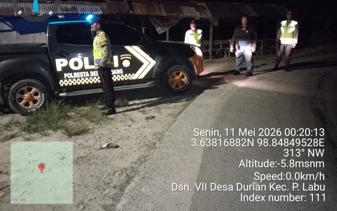 Patroli Blue Light Polresta Deli Serdang Sisir Jalur Rawan Kriminalitas
