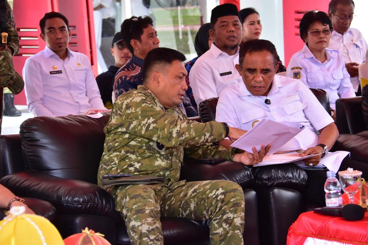 Pangdam XXIII/Palaka Wira beserta Forkopimda Sulteng dan Kab. Sigi hadiri Vicon Peresmian 1.061 KDKMP oleh Presiden RI.