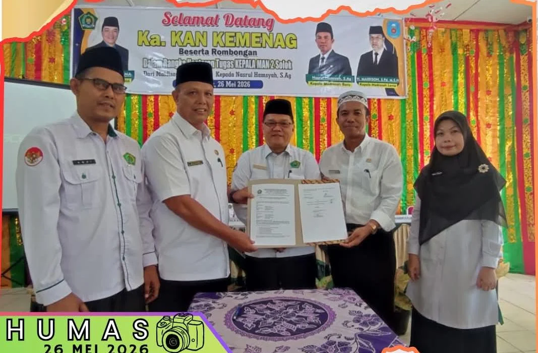 Dari Amanah Menuju Pengabdian, Kakankemenag Kabupaten Solok Antar Resmi Kepala Baru MAN 2 Solok