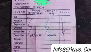 Kepsek SMk Negeri 2 Ratu Khoyan Terancam Dilaporkan Ke Tipikor Terkait Uang SPP Dan Dana Bos Rp 2,3 Milyar/Tahun.