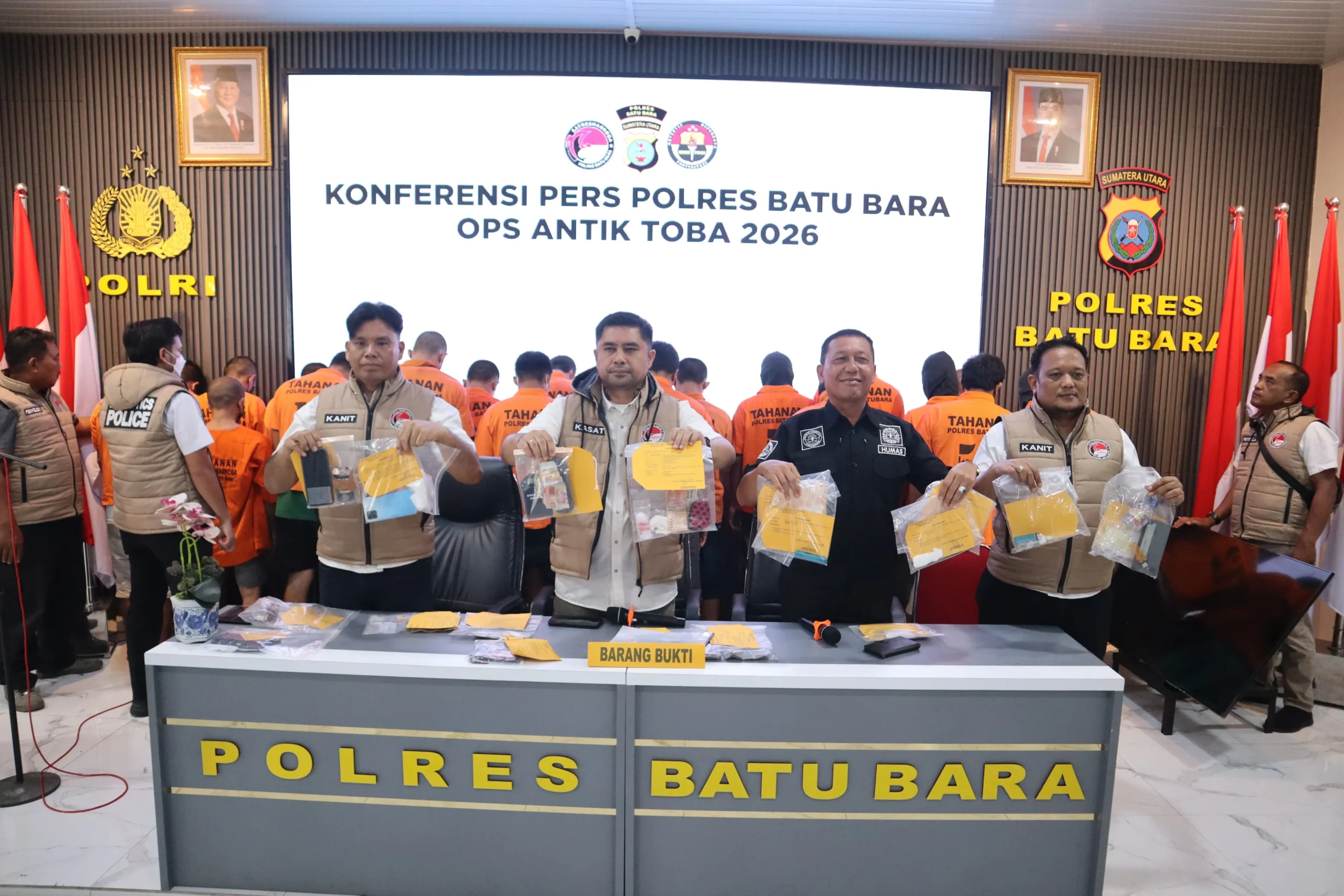 Polres Batu Bara Gelar Konferensi Pers Hasil Operasi Antik Toba 2026, Ungkap 29 Kasus Narkotika