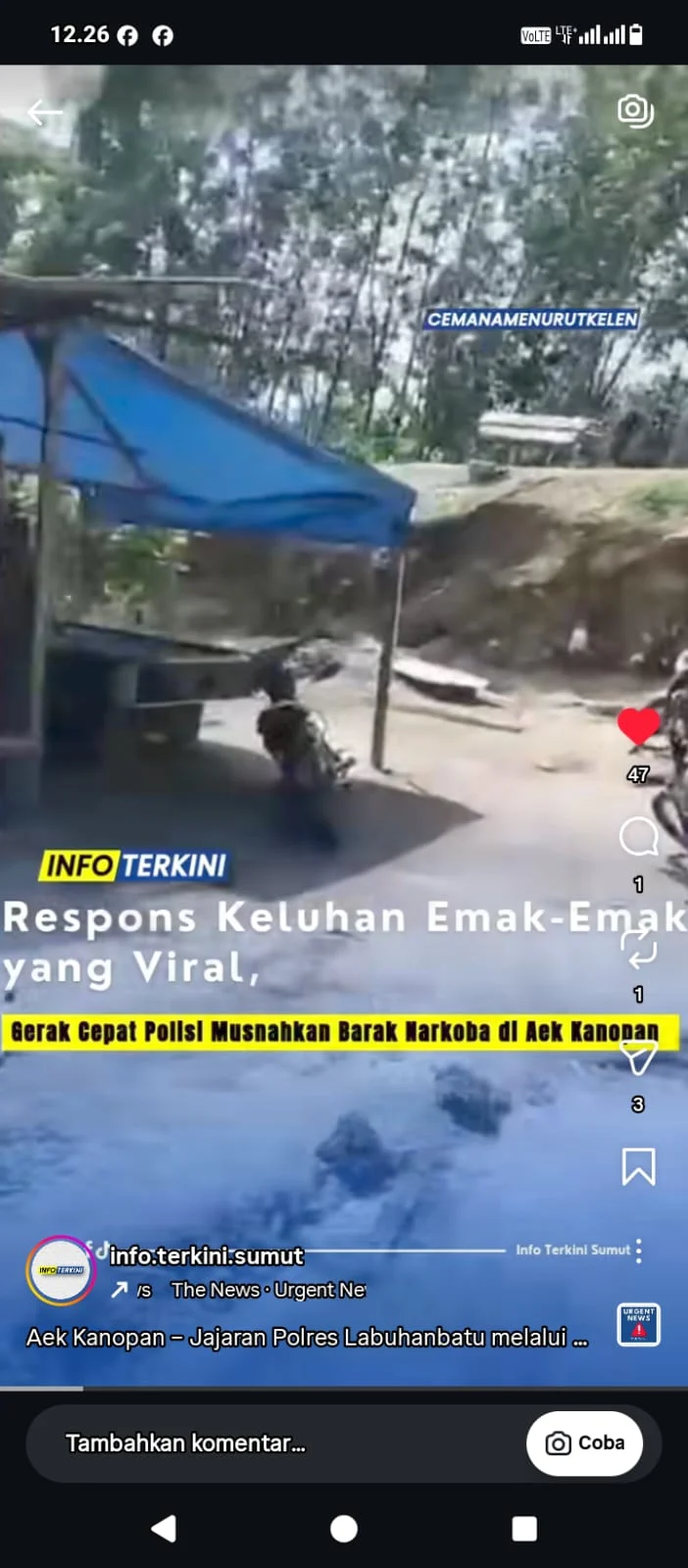 Polsek Kualuh Hulu  Dan Satres Narkoba Poles Kabupaten Labuhanbatu Respon Cepat Aduan Warga, Grebek Sarang Narkoba di Kampung Baru Aek Kanopan Timur