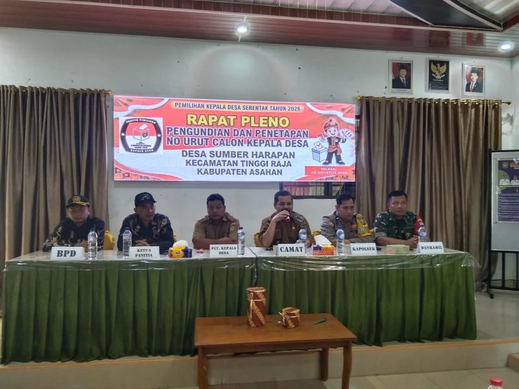 Rapat Pleno Pengundian dan Penetapan no Urut Calon Kepala Desa, desa Sumber Harapan