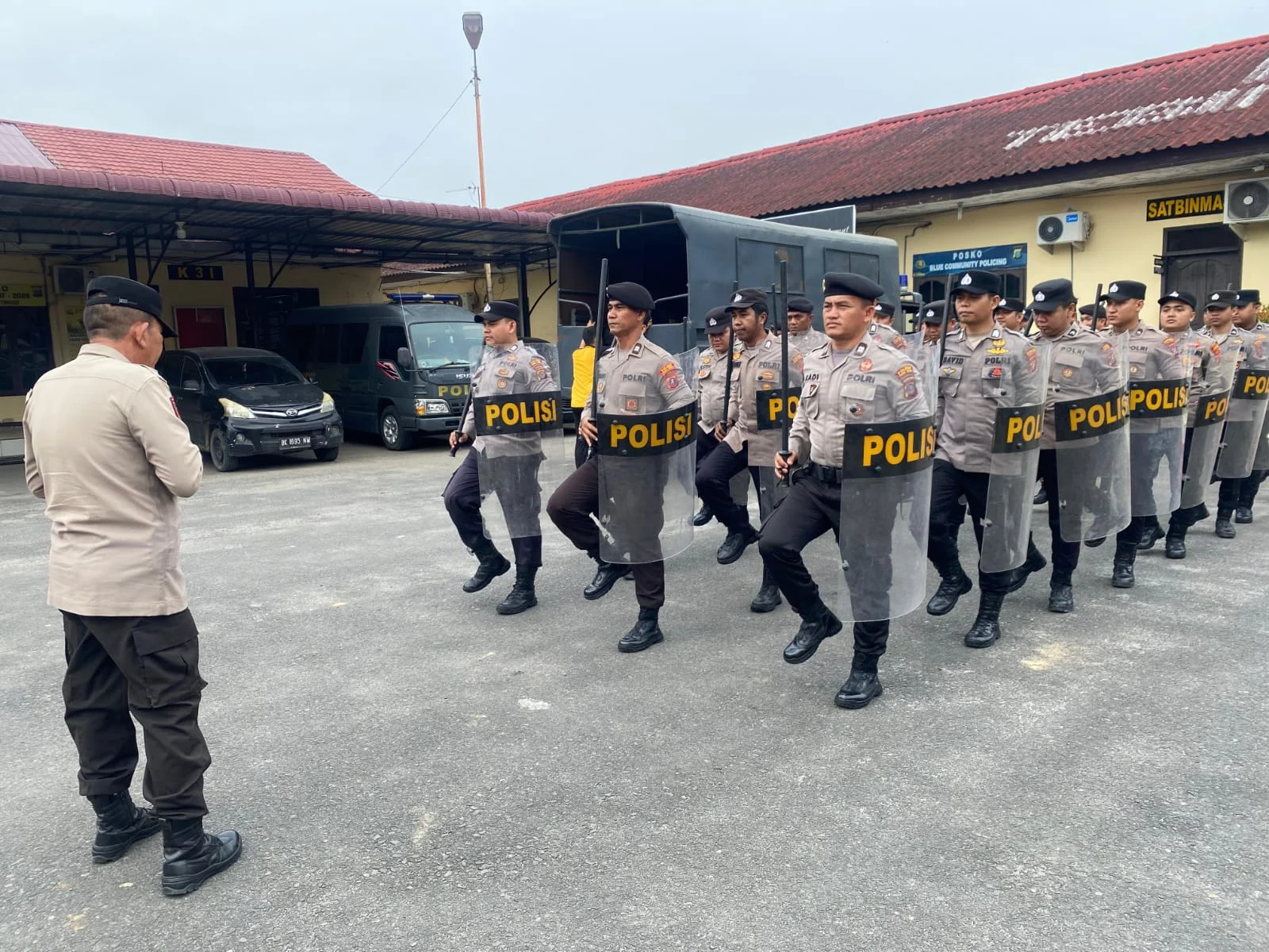 Sat Samapta Polres Tebing Tinggi Latihan Dalmas Antisipasi Unjuk Rasa
