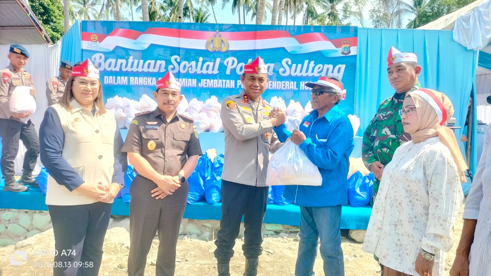 Kapolda Sulteng, Meresmikan Jembatan Merah Putih Presisi Jenderal Hugeng, Di Desa Bale, Kec. Tanantovea, Kab. Donggala, Prov. Sulteng