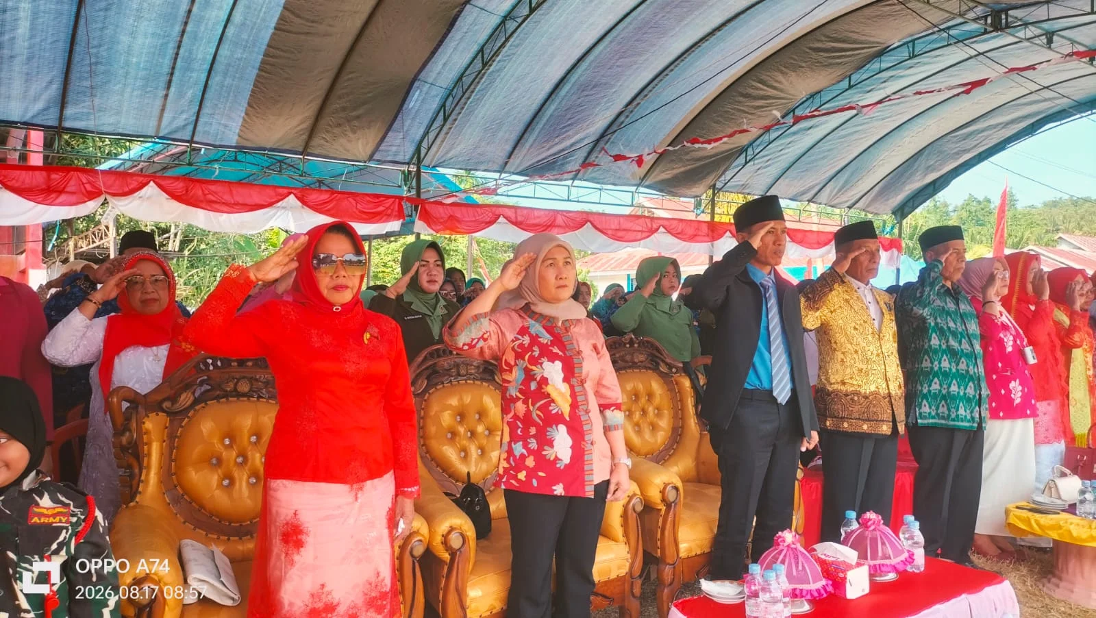 Anggota DPRD Komisi III Kab. Donggala  Hj. Iriyanti Arnold, Hadiri Upacara HUT RI Ke - 8I, Di Lapangan Sepak Bola Sabang - Dampelas