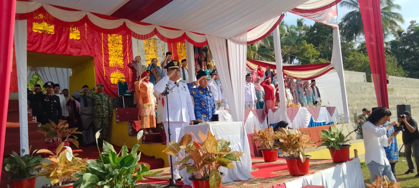 Semarak HUT ke-81 RI di Sungayang, Drumben Gita Maya Persada Meriahkan Upacara Kemerdekaan