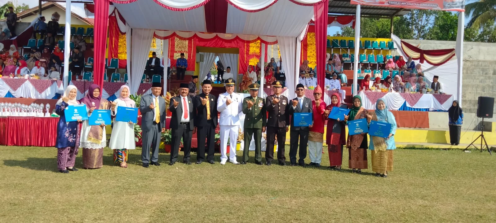 Semarak HUT ke-81 RI di Sungayang, Drumben Gita Maya Persada Meriahkan Upacara Kemerdekaan