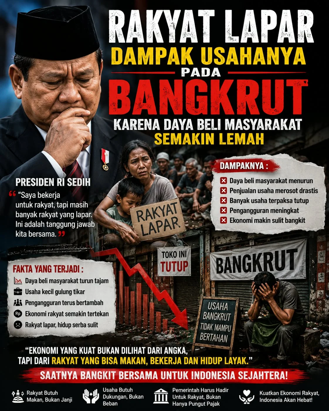 Prof DR Sutan Nasomal : Presiden Harus Sadar. Bisa Terjadi Krisis Kelaparan Meluas. Pedagang Dengan Modal Kecil Mengalami Kebangkrutan Dampak Daya Beli Masyarakat Hilang.