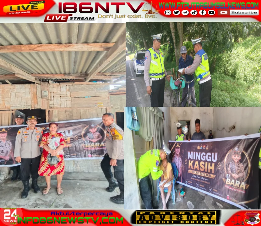 Polres Batu Bara Gelar Program Minggu Kasih, Salurkan Bantuan Sembako kepada Masyarakat