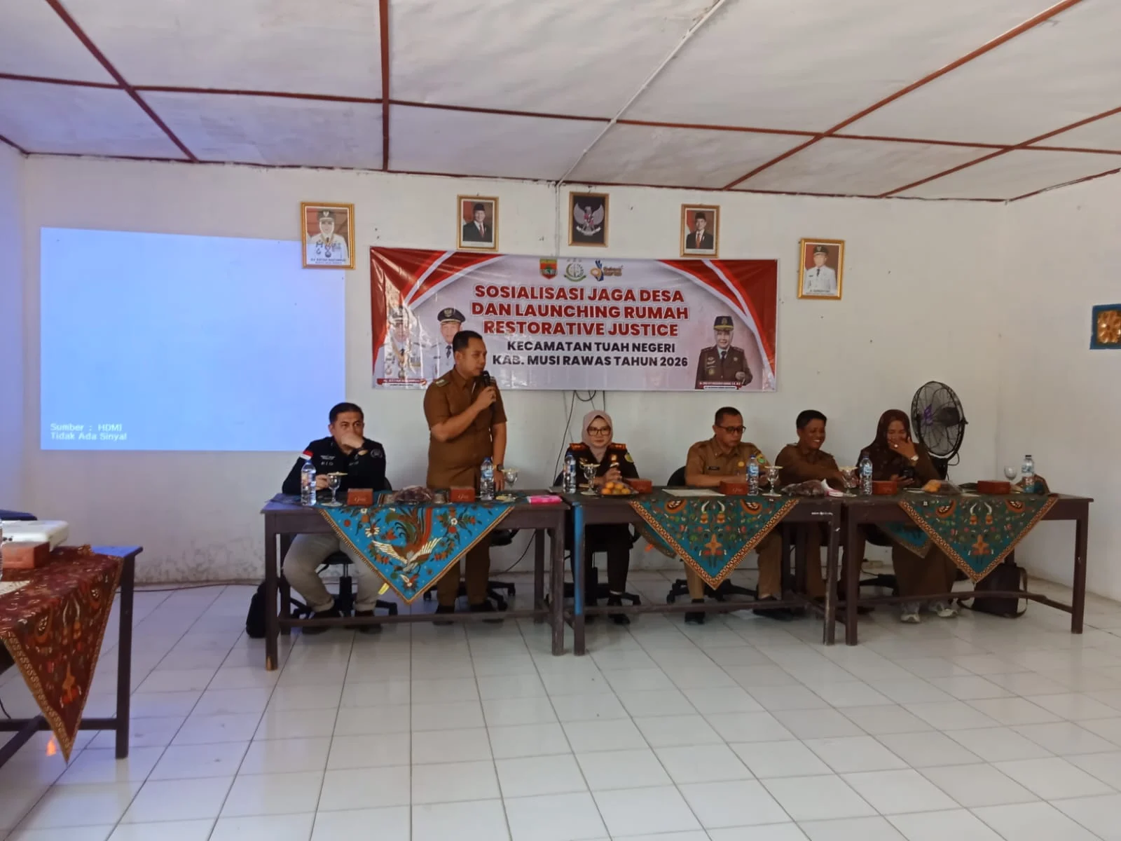 sosialisasi jaga desa Dan luaucing rumah restorarative justice, kecamatan tuah negeri,