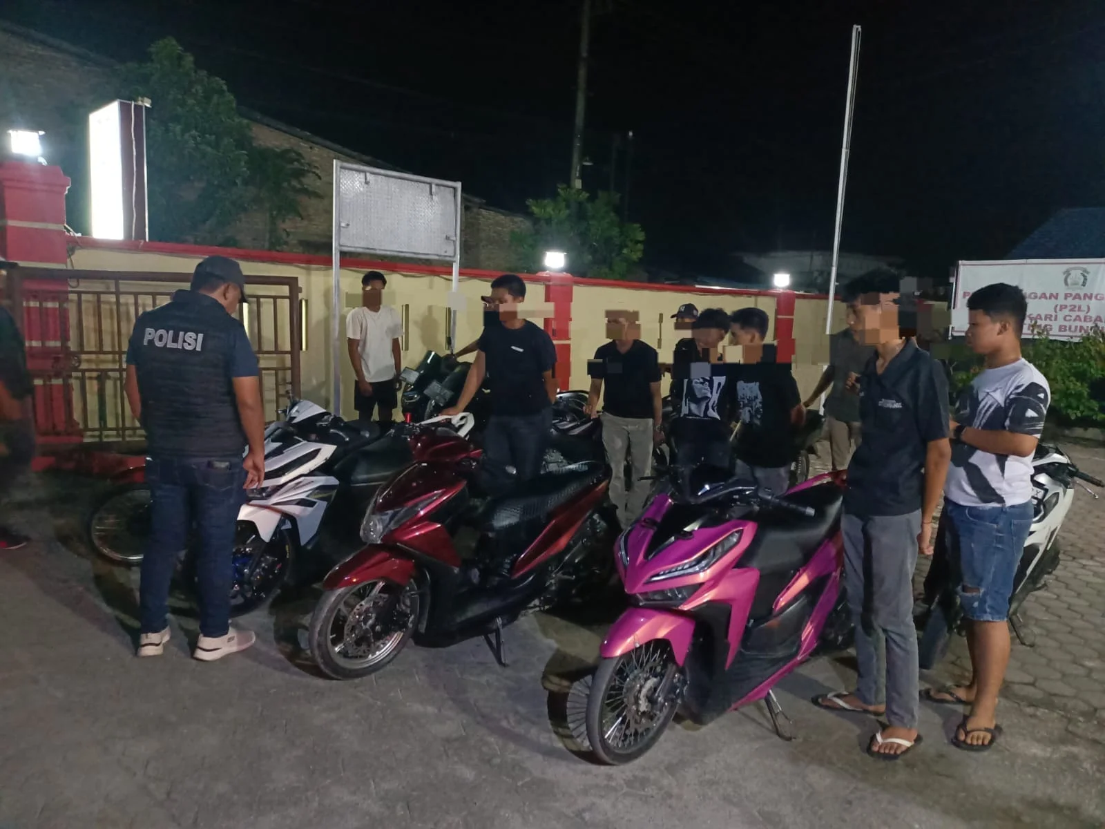 Polsek Buntu Pane Sergap Puluhan Remaja Diduga Hendak Balap Liar, 21 Sepeda Motor Diamankan