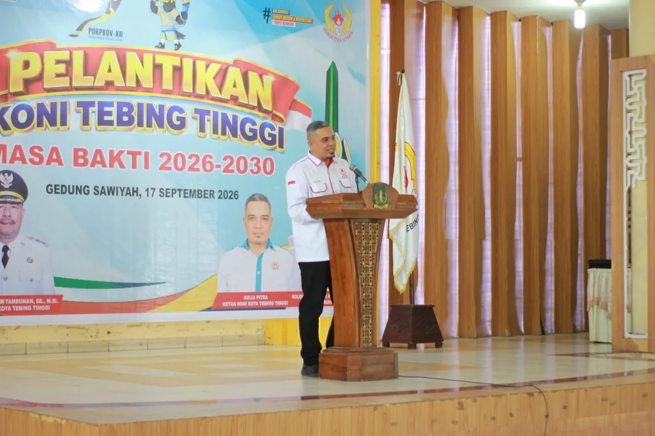 KONI Tebingtinggi Dilantik, Target Pertahankan Prestasi Lima Besar Porprovsu
