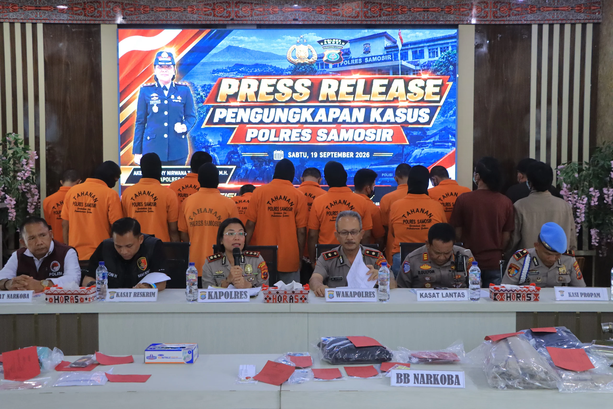 Polres Samosir Ungkap Sejumlah Kasus, dari Narkotika hingga Pembalakan Liar dan Pemerasan
