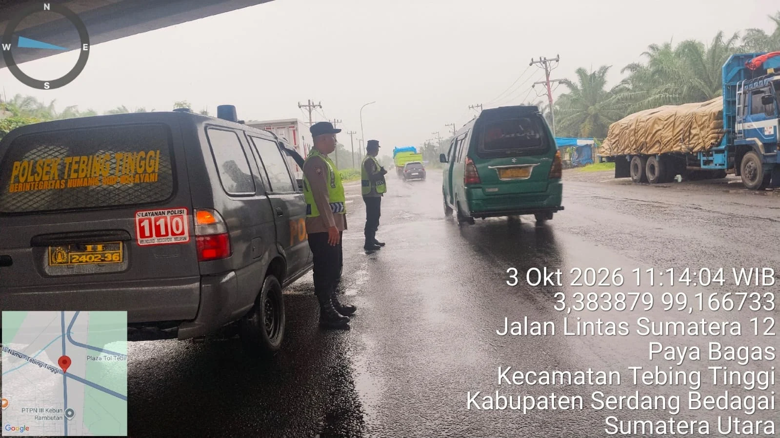 Polsek Tebing Tinggi Patroli Jalinsum Tebing Tinggi- Medan Antisipasi Gangguan Kamtibmas
