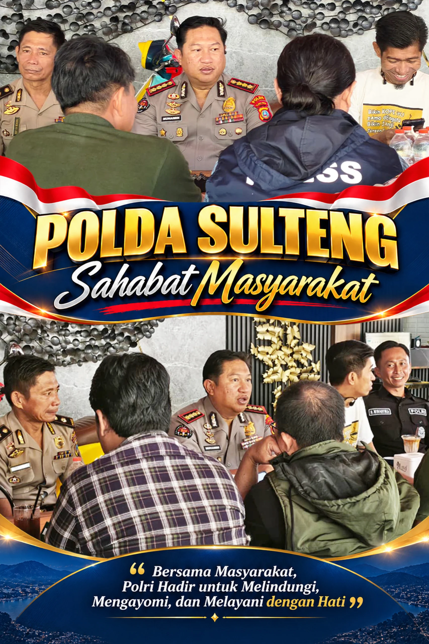 Perkuat Kemitraan, Kabid Humas Polda Sulteng Gelar Coffee Morning Bersama Insan Pers