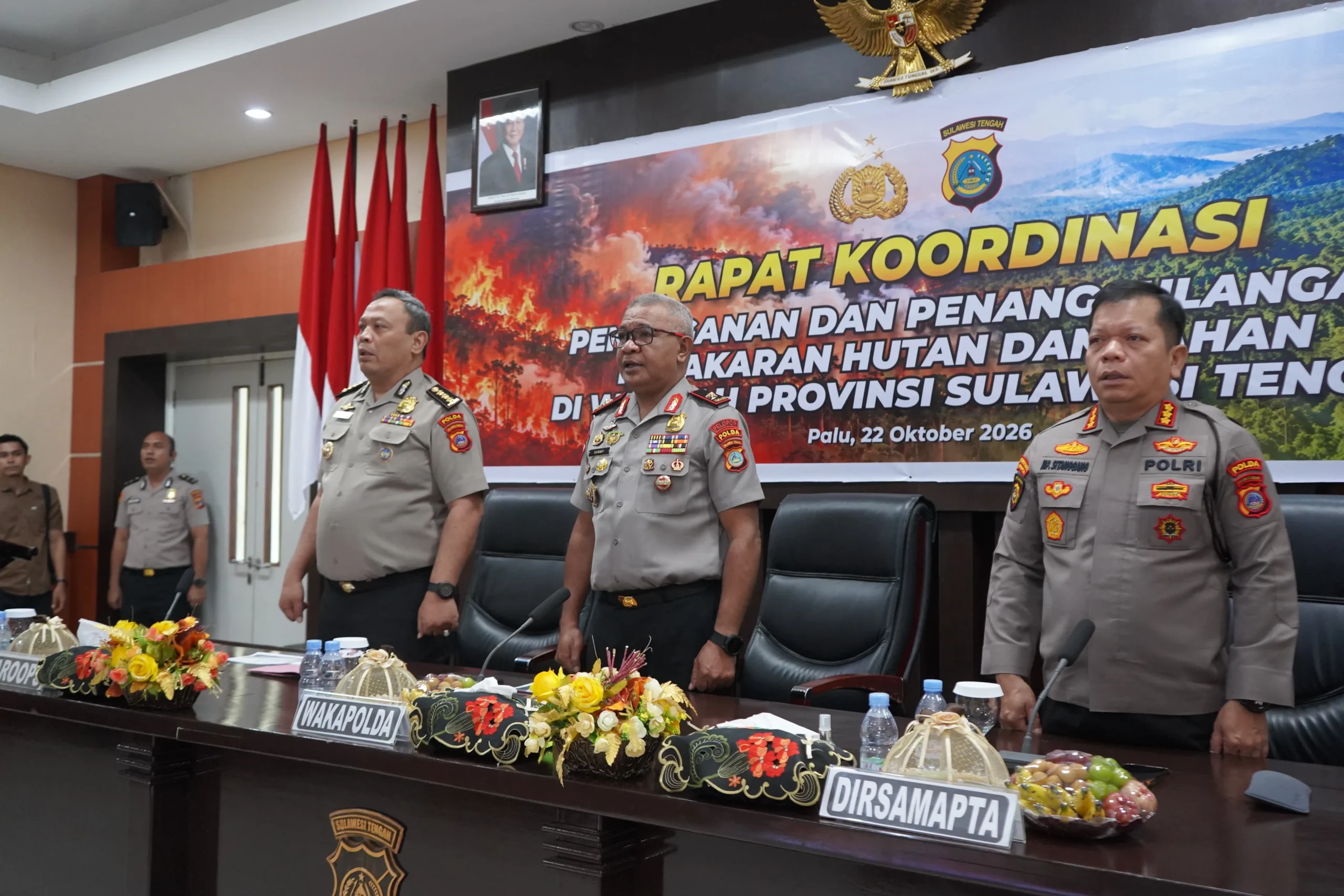 Pimpin Rakor Karhutla, Wakapolda Sulteng Tekankan Pentingnya Sinergi dan Kesiapsiagaan