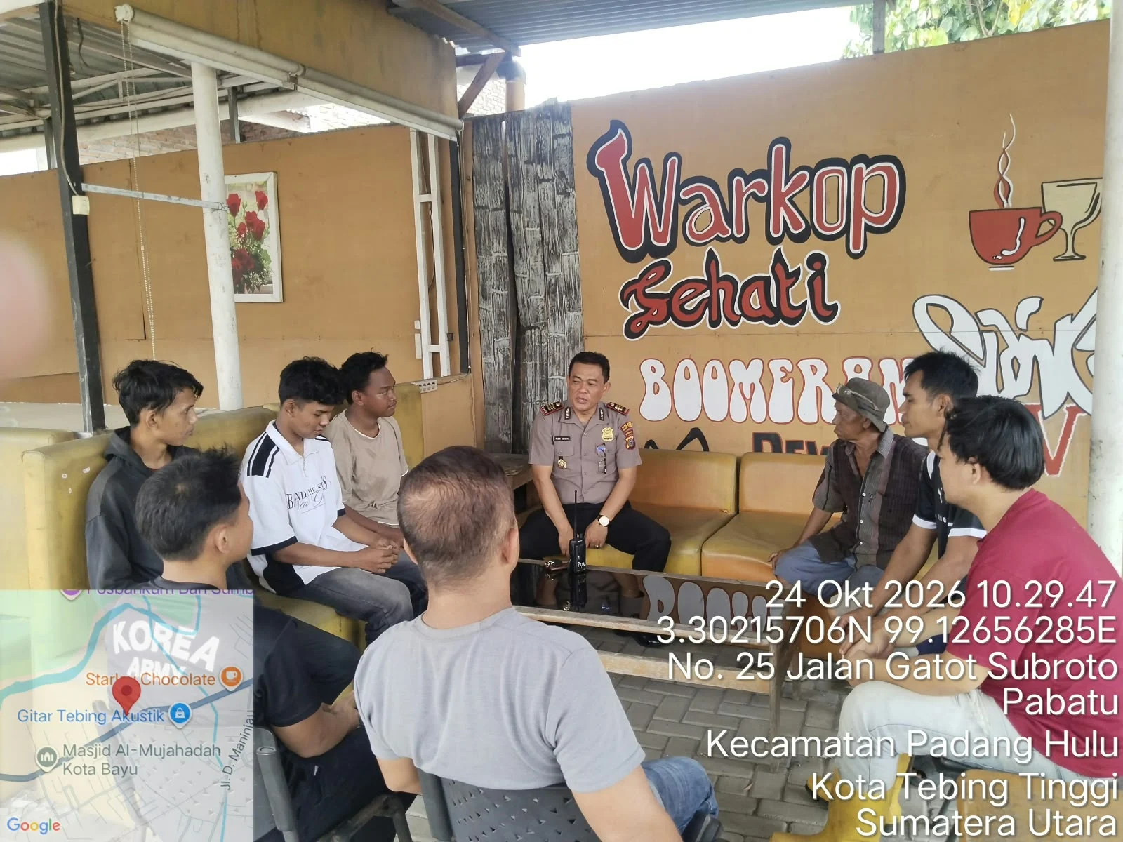 Sambangi Warga Padang Merbau, Kapolsek Padang Hulu Sampaikan Pesan Kamtibmas 