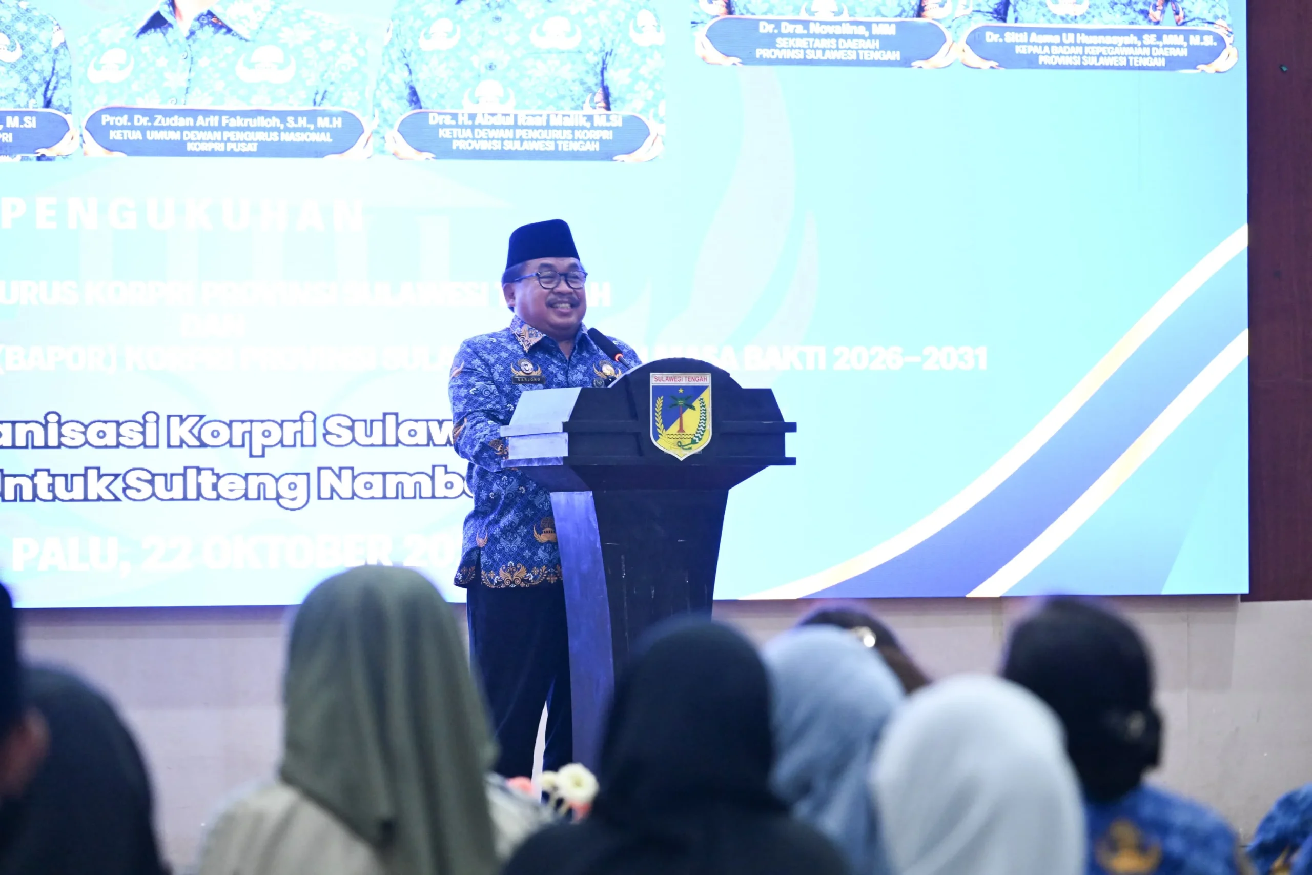 *Wagub Sulteng Tekankan Pengabdian dan Perlindungan ASN dalam Pengukuhan Korpri 2026–2031*