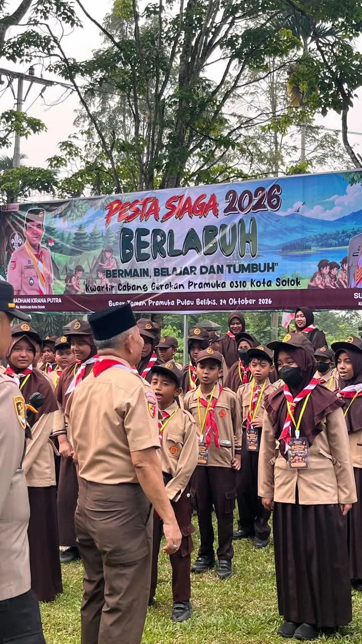 Wawako Suryadi Buka Kegiatan Pesta Siaga Kwarcab Pramuka Kota Solok 2026