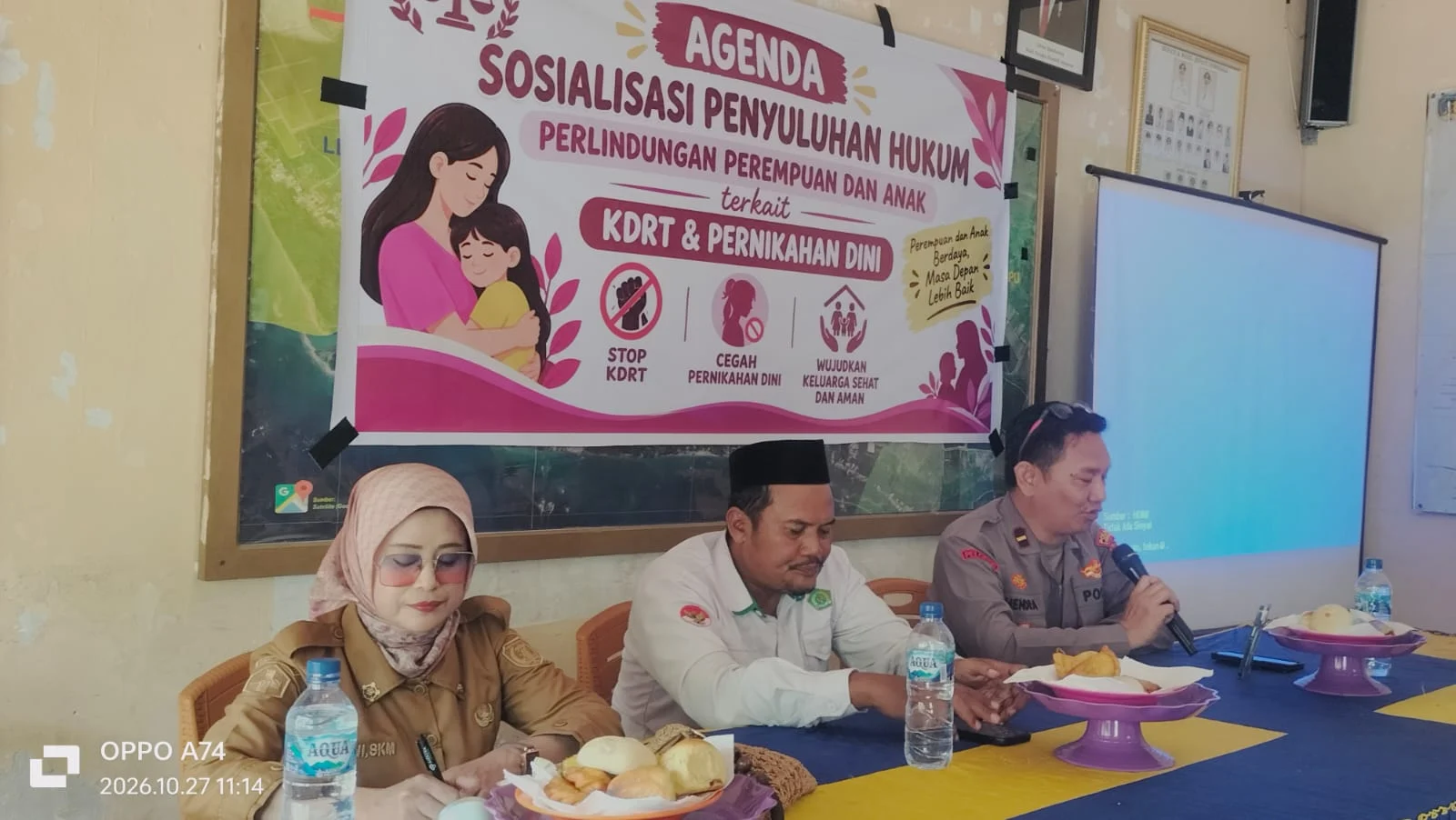 Kapolres Donggala, Melalui Kapolsek Banawa Selatan, Hadiri Sosialisasi Penyuluhan Hukum Pencegahan KDRT, Penguatan Quick Wins Kapolri, Juga Bersama Kapus Kami Seivi Lembasada