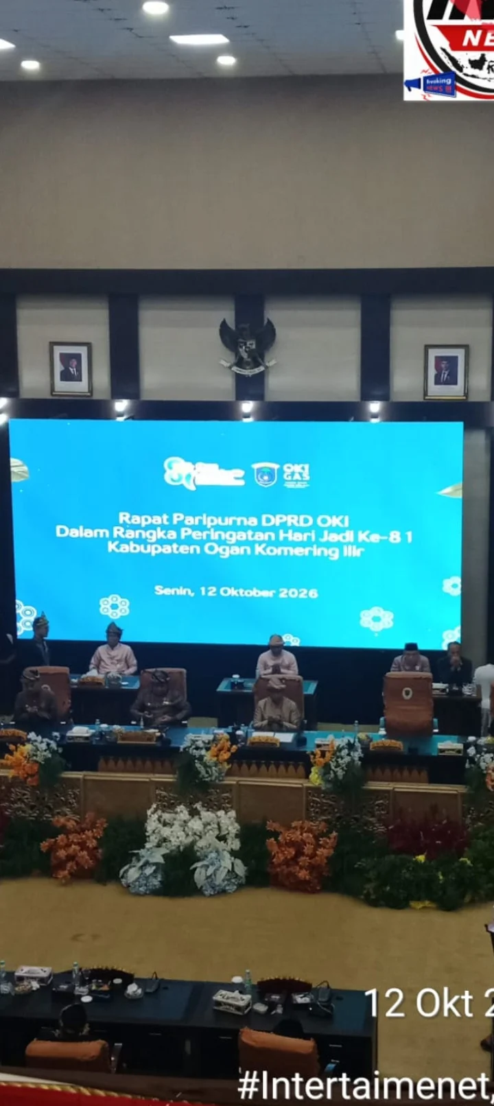 Rapat Paripurna Hari Jadi ke-81 OKI Dihadiri Gubernur Sumatera Selatan, Andy Wijaya, S.H.: Momentum Kebersamaan Bangun Daerah